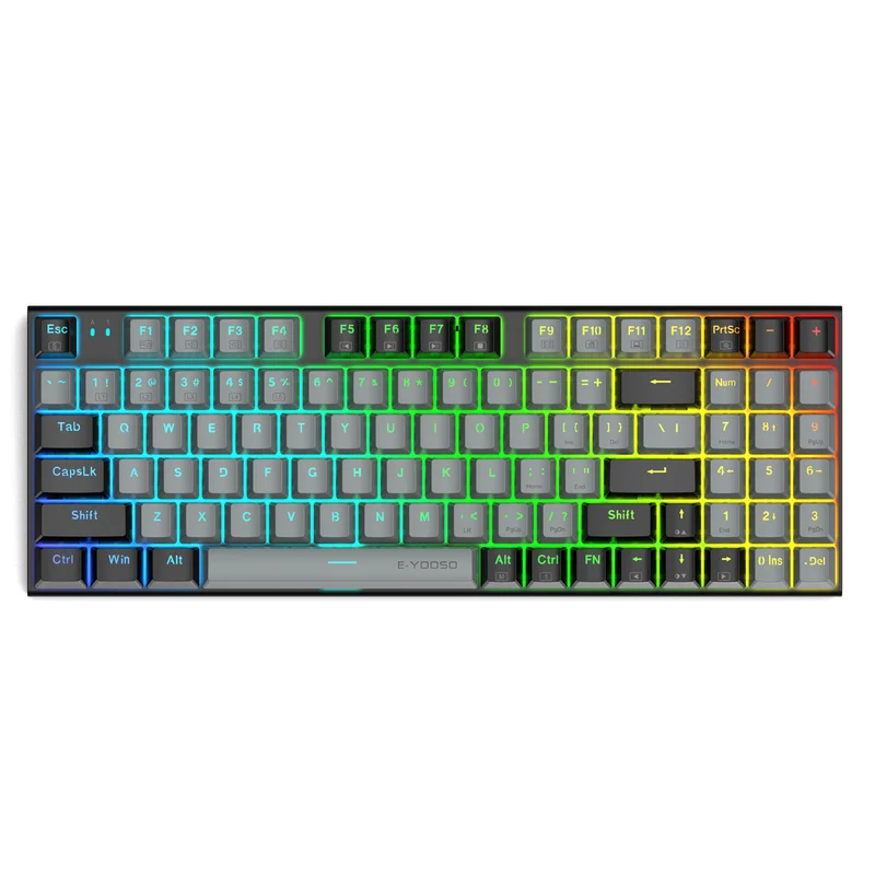 E-YOOSO Z-19 RGB 94 Keys Hot Swappable Mechanical Keyboard Gray/Black (Red Switch)