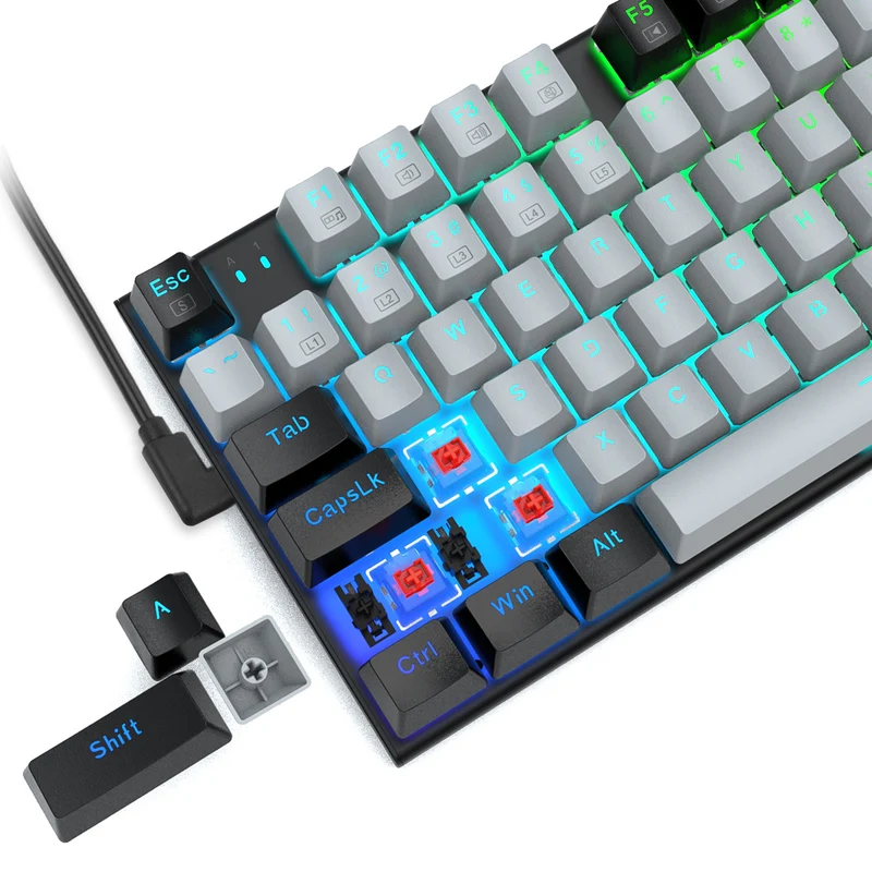 E-YOOSO Z-19 RGB 94 Keys Hot Swappable Mechanical Keyboard Gray/Black (Red Switch)