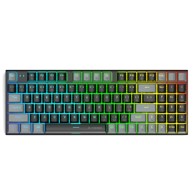 E-YOOSO Z-19 RGB 94 Keys Hot Swappable Mechanical Keyboard Black/Gray (Blue Switch)