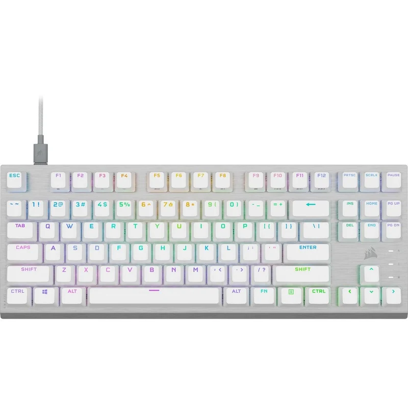 Corsair K60 Pro TKL RGB Tenkeyless Optical-Mechanical Gaming Keyboard (White) (Corsair OPX Switch)