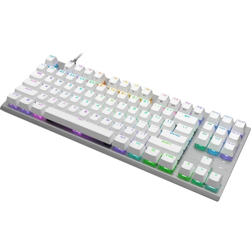 Corsair K60 Pro TKL RGB Tenkeyless Optical-Mechanical Gaming Keyboard (White) (Corsair OPX Switch)