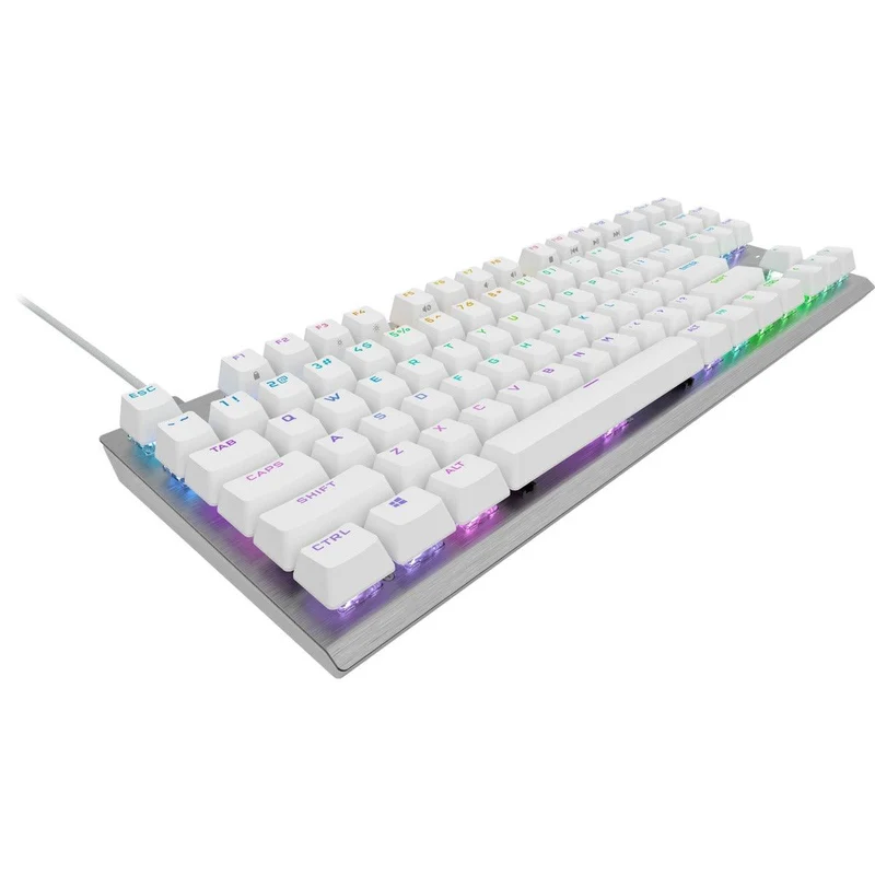 Corsair K60 Pro TKL RGB Tenkeyless Optical-Mechanical Gaming Keyboard (White) (Corsair OPX Switch)