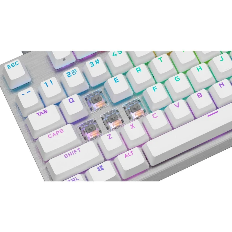 Corsair K60 Pro TKL RGB Tenkeyless Optical-Mechanical Gaming Keyboard (White) (Corsair OPX Switch)
