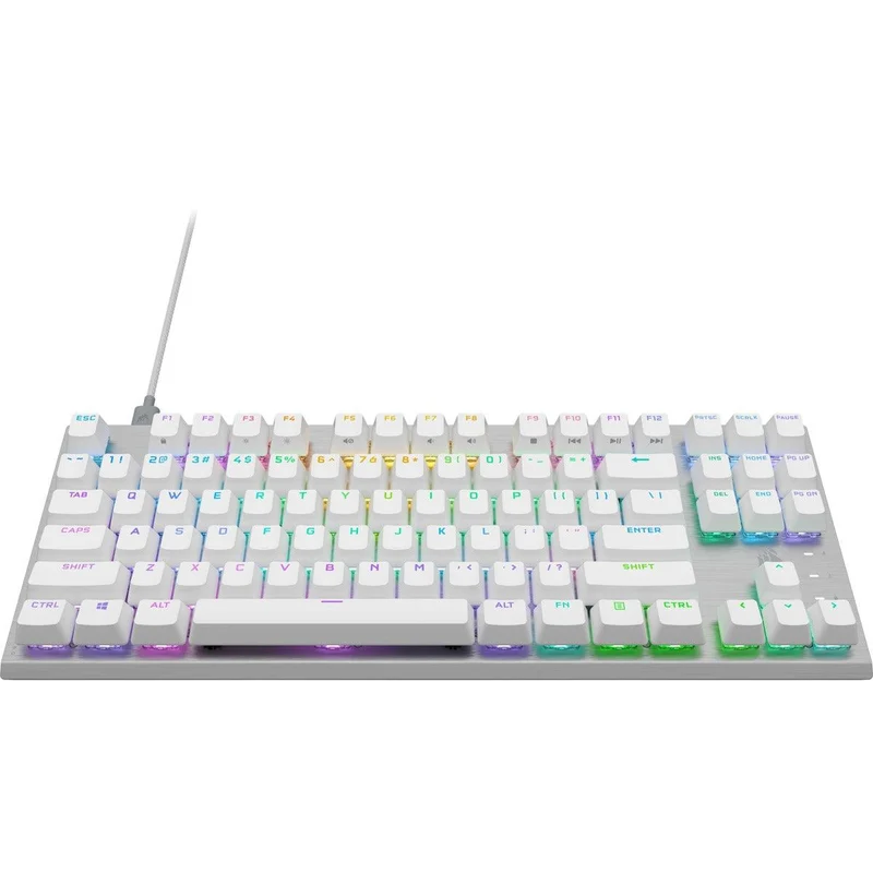 Corsair K60 Pro TKL RGB Tenkeyless Optical-Mechanical Gaming Keyboard (White) (Corsair OPX Switch)