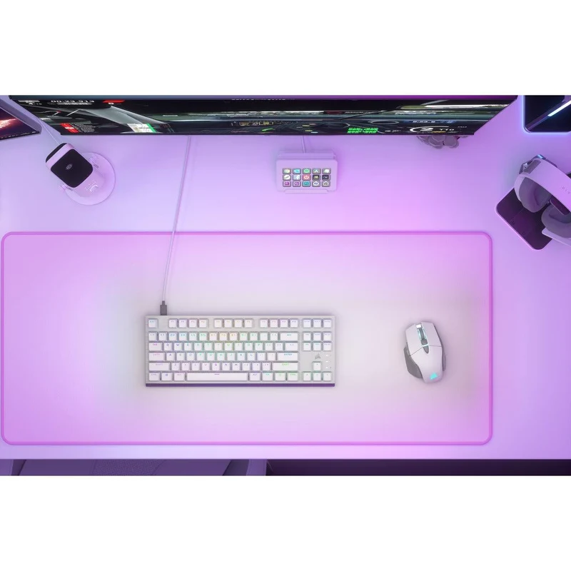 Corsair K60 Pro TKL RGB Tenkeyless Optical-Mechanical Gaming Keyboard (White) (Corsair OPX Switch)