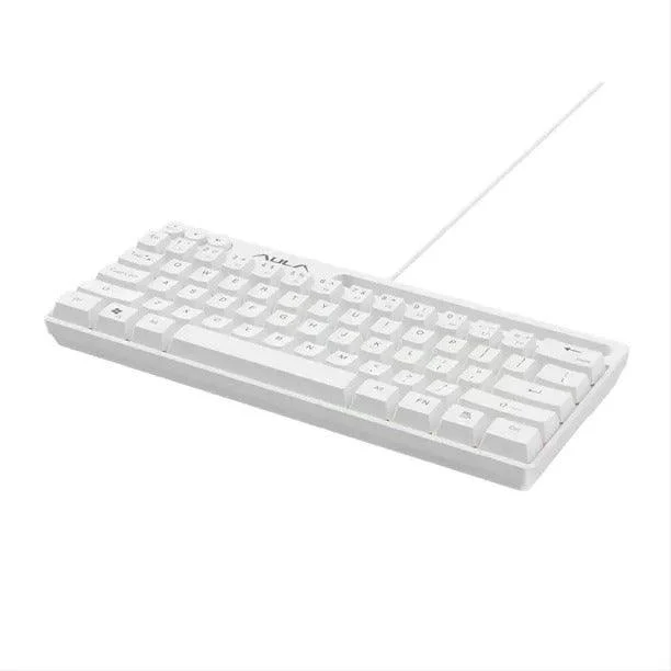 Aula Wind F3061 Membrane RGB TKL Wired Silicone Keyboard (White)