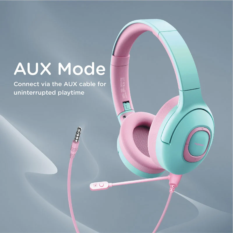 Promate Coddy Hi-Definition Safe Audio Wireless Headphone (Bubblegum)