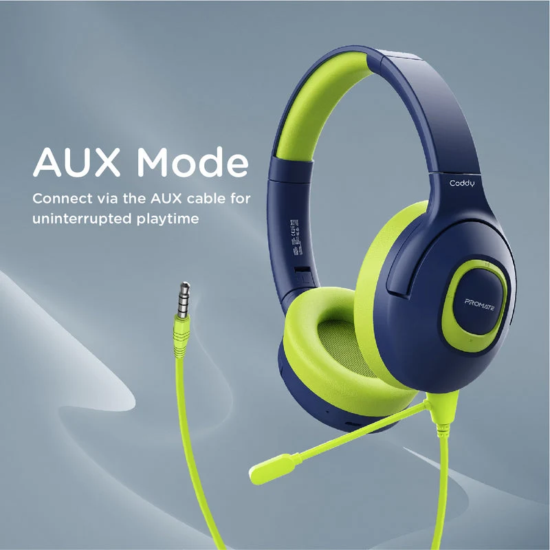 Promate Coddy Hi-Definition Safe Audio Wireless Headphone (Emerald)