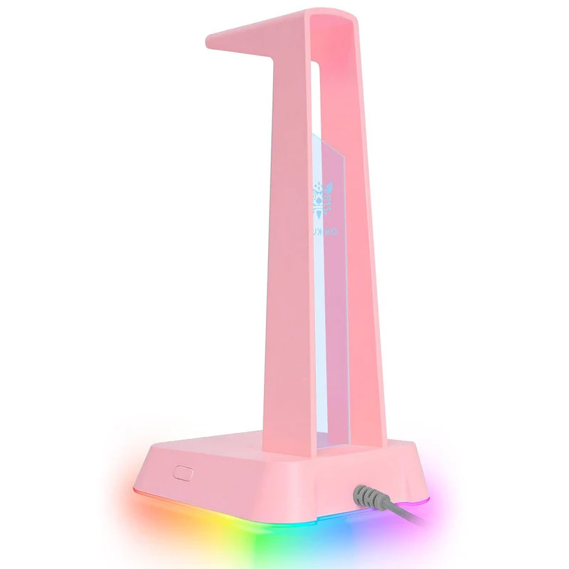 Onikuma ST-2 RGB Headphone Stand With USB Hub (Pink, Black)
