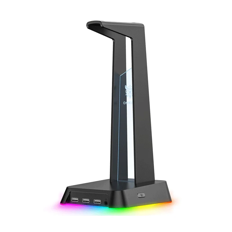 Onikuma ST-2 RGB Headphone Stand With USB Hub (Pink, Black)