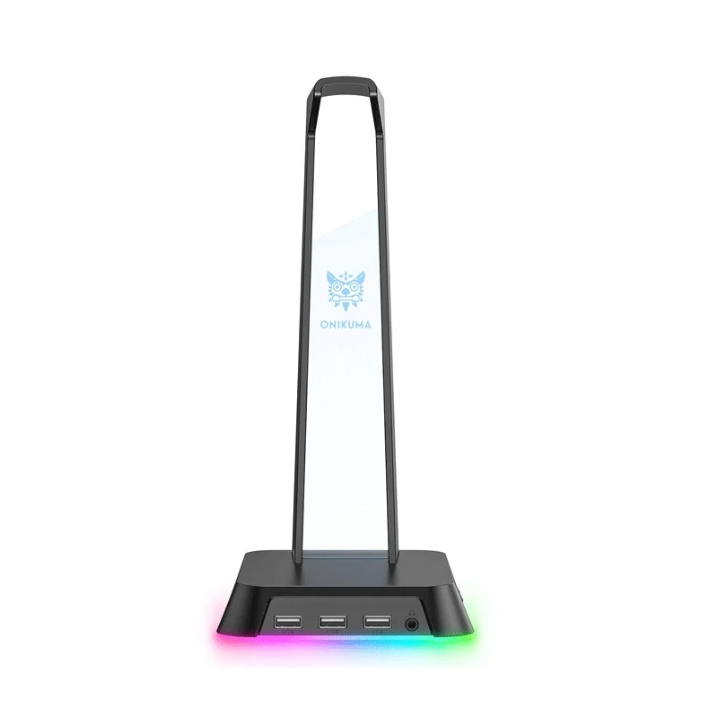 Onikuma ST-2 RGB Headphone Stand With USB Hub (Pink, Black)