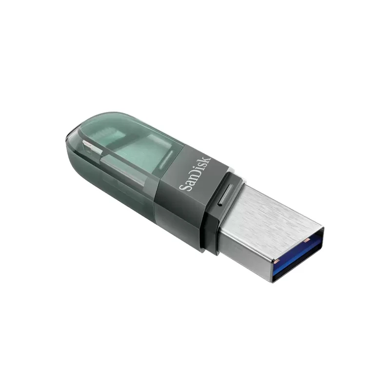 Sandisk IXPAND Flip 256GB 2-IN-1 Flash Drive With Lightning & USB-A Connectors For Iphone & Ipad (Black/Green) (SDIX90N-256G-GN6NE)