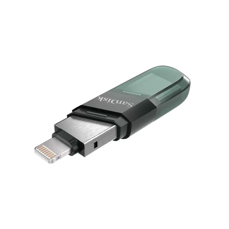Sandisk IXPAND Flip 64GB 2-IN-1 Flash Drive With Lightning & USB-A Connectors For Iphone & Ipad (Black/Green) (SDIX90N-064G-GN6NN)
