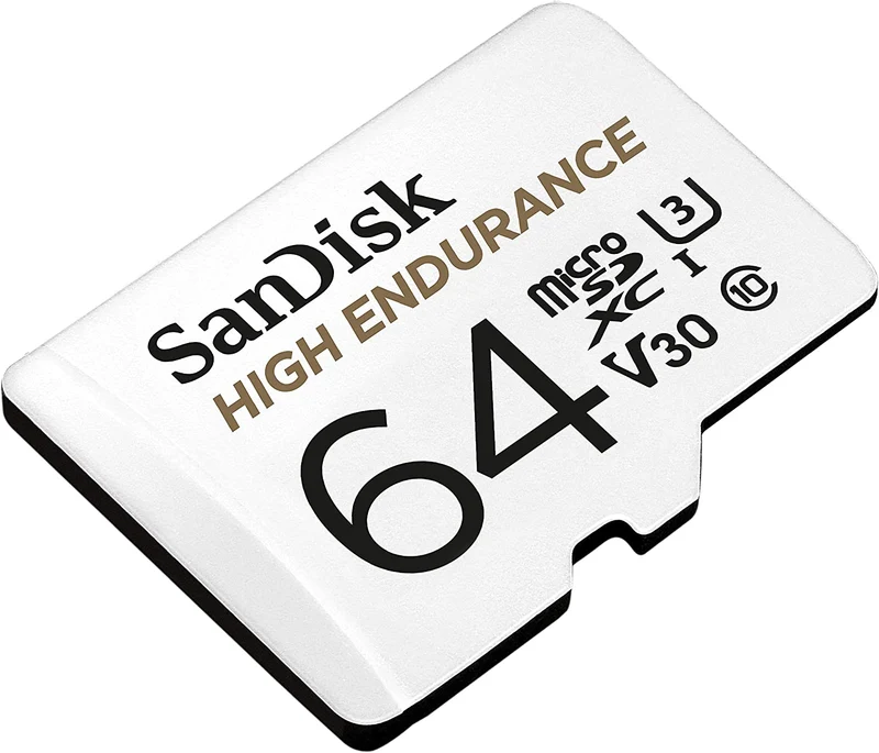 Sandisk High Endurance 64GB MicroSDXC Card With Adapter For Dash Cams & Home Security Cameras