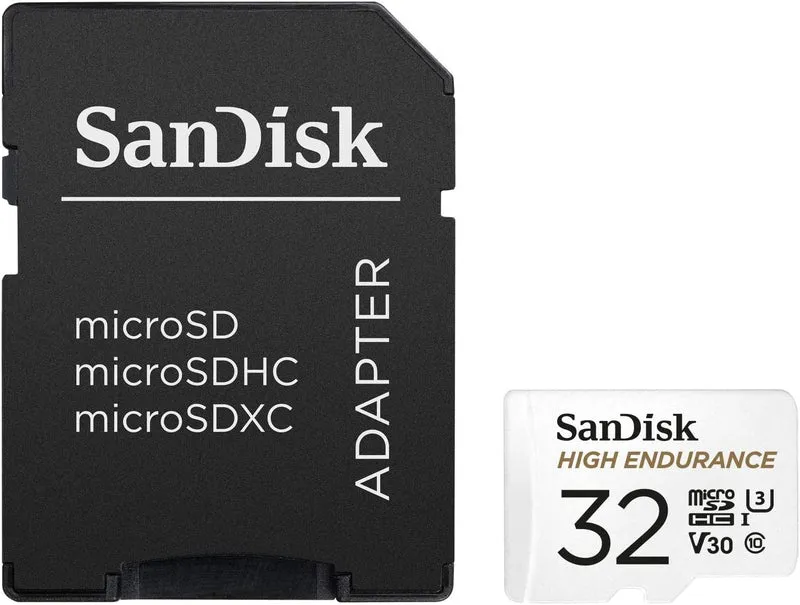 Sandisk High Endurance 32GB MicroSDHC Card With Adapter For Dash Cams & Home Security Cameras