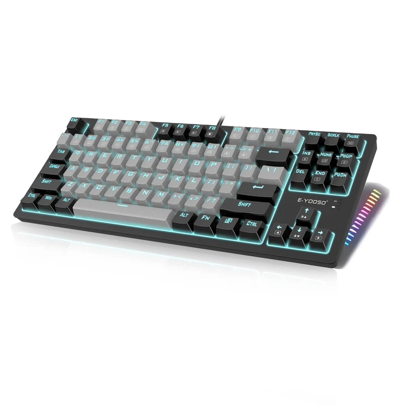 E-YOOSO K-620 Single Light With RGB Side Light 87 Keys Mechanical Keyboard Gray/Black (Red Switch)