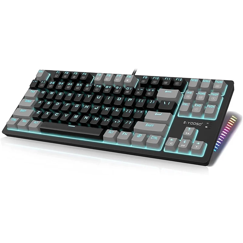 E-YOOSO K-620 Single Light With RGB Side Light 87 Keys Mechanical Keyboard Black/Gray (Blue Switch)
