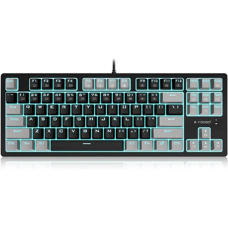E-YOOSO K-620 Single Light With RGB Side Light 87 Keys Mechanical Keyboard Black/Gray (Blue Switch)