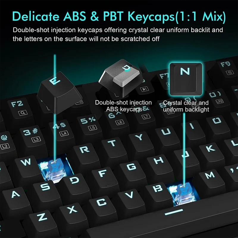 E-YOOSO K-620 Single Light With RGB Side Light 87 Keys Mechanical Keyboard Black/Gray (Blue Switch)