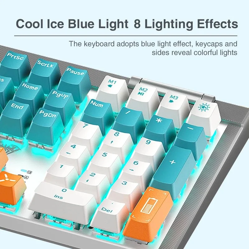 Aula Wind F3050 109-Keys 2.4G+Wired Hot-Swappable Mechanical Gaming Keyboard (Grey) (Blue Switch)