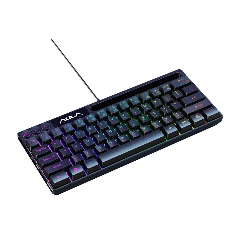 Aula Wind F3061 Membrane RGB TKL Wired Silicone Keyboard (Black)