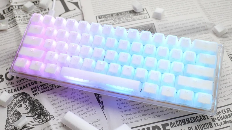 Ducky One 3 Mini Aura White HotSwap RGB Double-Shot PBT Mechanical Keyboard (Cherry RGB Brown) (DKON2161ST-BUSPDAWWWWC1)