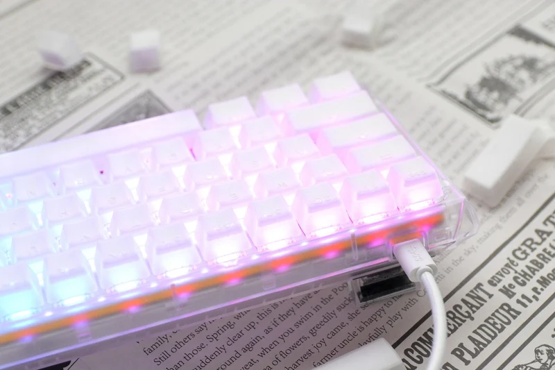 Ducky One 3 Mini Aura White HotSwap RGB Double-Shot PBT Mechanical Keyboard (Cherry RGB Brown) (DKON2161ST-BUSPDAWWWWC1)