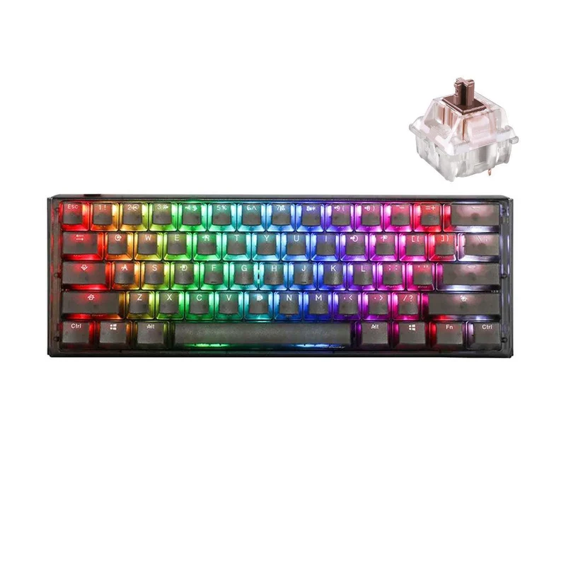 Ducky One 3 Mini Aura Black HotSwap RGB Double-Shot PBT Mechanical Keyboard (Cherry RGB Brown) (DKON2161ST-BUSPDABAAAC1)