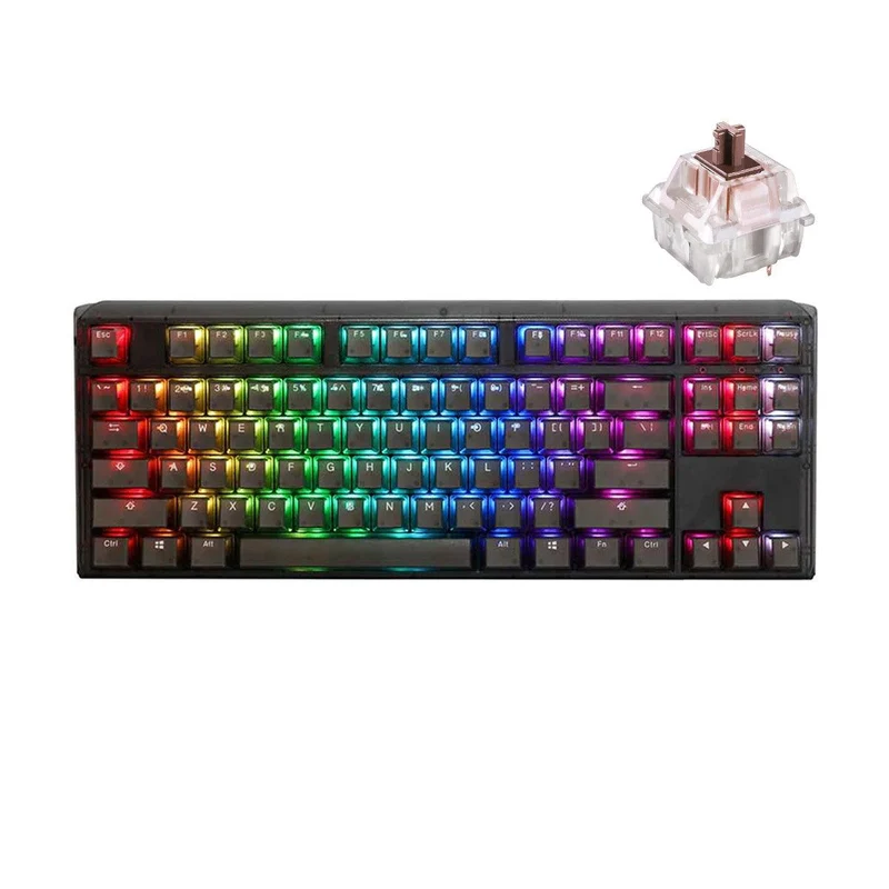 Ducky One 3 TKL Aura Black HotSwap RGB Double-Shot PBT Mechanical Keyboard (Cherry RGB Brown) (DKON2187ST-BUSPDABAAAC1)