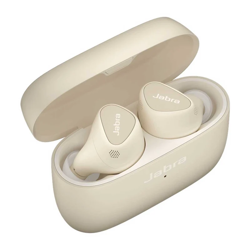 Jabra Elite 5 True Wireless Earbuds With Hybrid Active Noise Cancellation (Gold Beige)