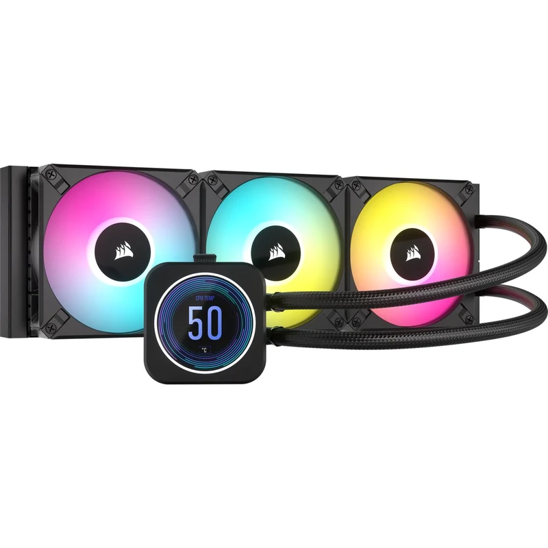 Corsair iCue H150i Elite LCD XT Extreme Performance 360MM RGB Liquid CPU Cooler (Black)