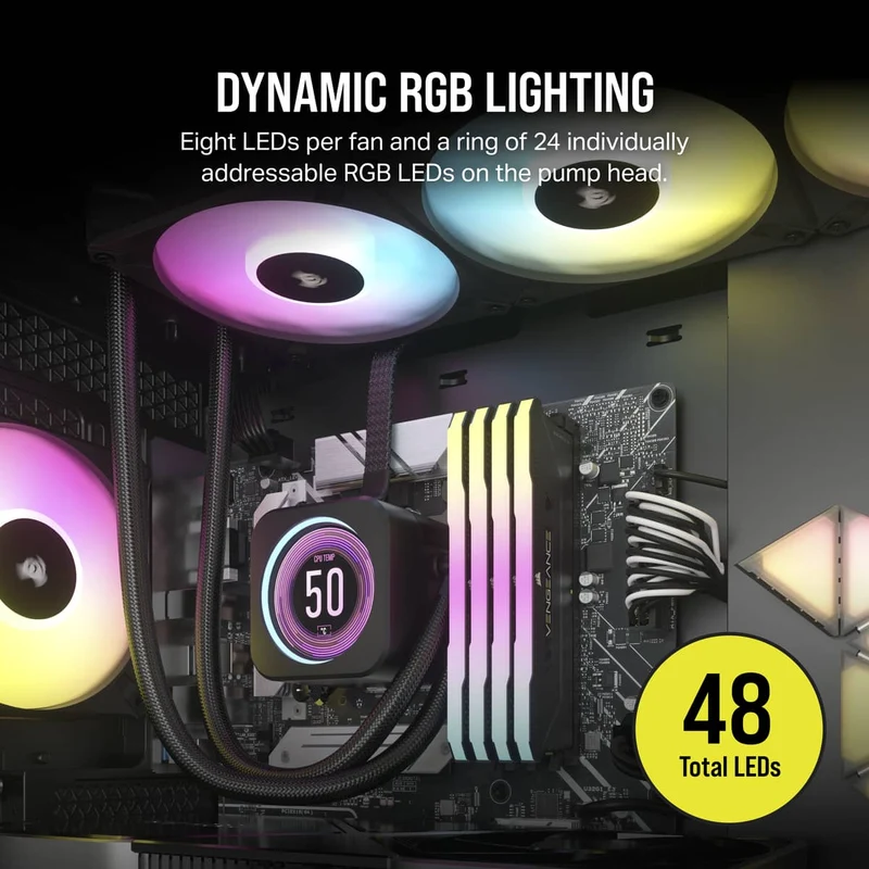 Corsair iCue H150i Elite LCD XT Extreme Performance 360MM RGB Liquid CPU Cooler (Black)