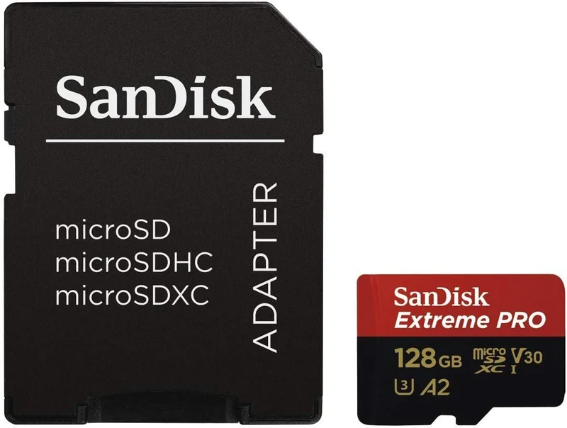 Sandisk Extreme Pro 128GB 170MB/S MicroSDXC UHS-1 Card With Adapter (SDSQXCY-128G-GN6MA)