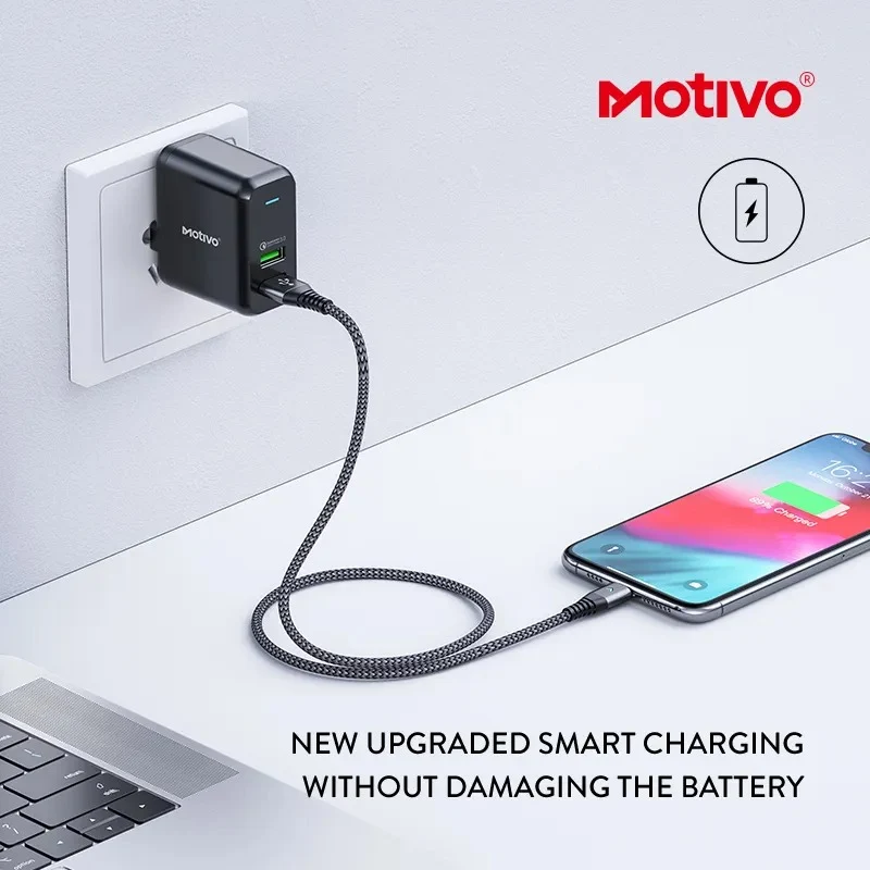 Motivo N10 Travel Adapter Charger Folding Portable Multi-Protection (White) (T0001)