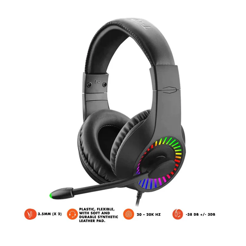 T-Dagger Caspian T-RGH211 Wired RGB Gaming Headset (Black)