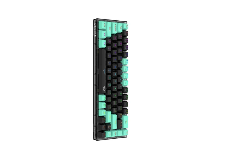 Redragon Castor Pro Wired/2.4G/BT 68-Keys RGB Gaming Keyboard - Yellow Switch (Black/Green) (K631RGB-PRO-BG)