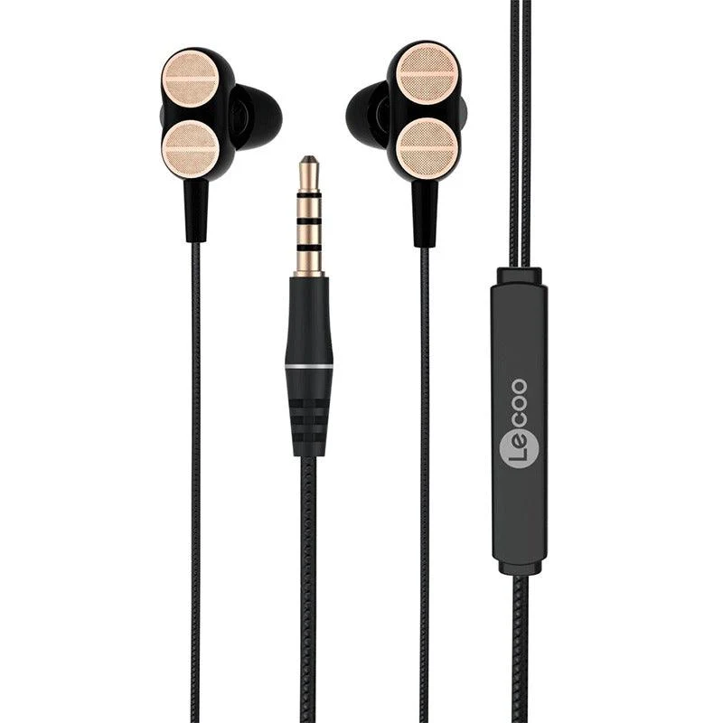 Lenovo Lecoo EH102 3.5MM Wired Earphones (Black)