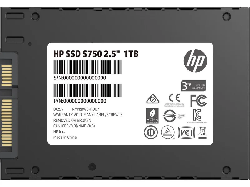 HP S750 1TB SATA 3 3D NAND 2.5-Inch Internal SSD (16L54AA#UUF)