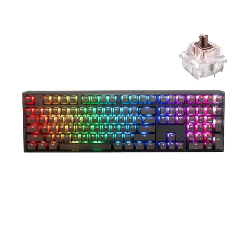Ducky One 3 Full-Size Aura Black HotSwap RGB Double-Shot PBT Mechanical Keyboard (Cherry RGB Brown) (DKON2108ST-BUSPDABAAAC1)