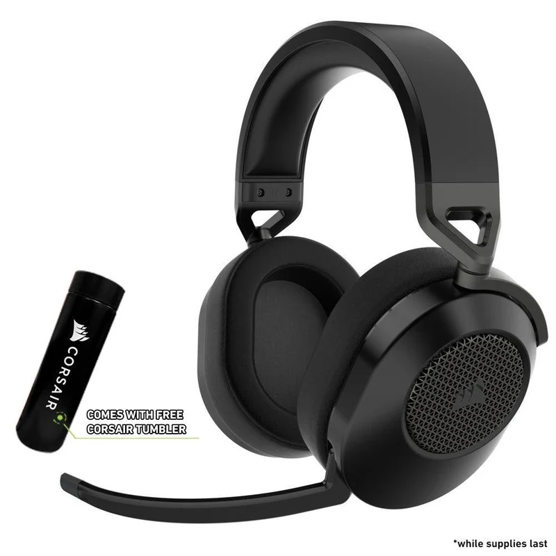 Corsair HS65 Wireless 2.4GHZ/BT 5.2/Dolby Audio 7.1 Lightweight Gaming Headset For PC/ Mac/ PS4/ PS5 (Carbon)