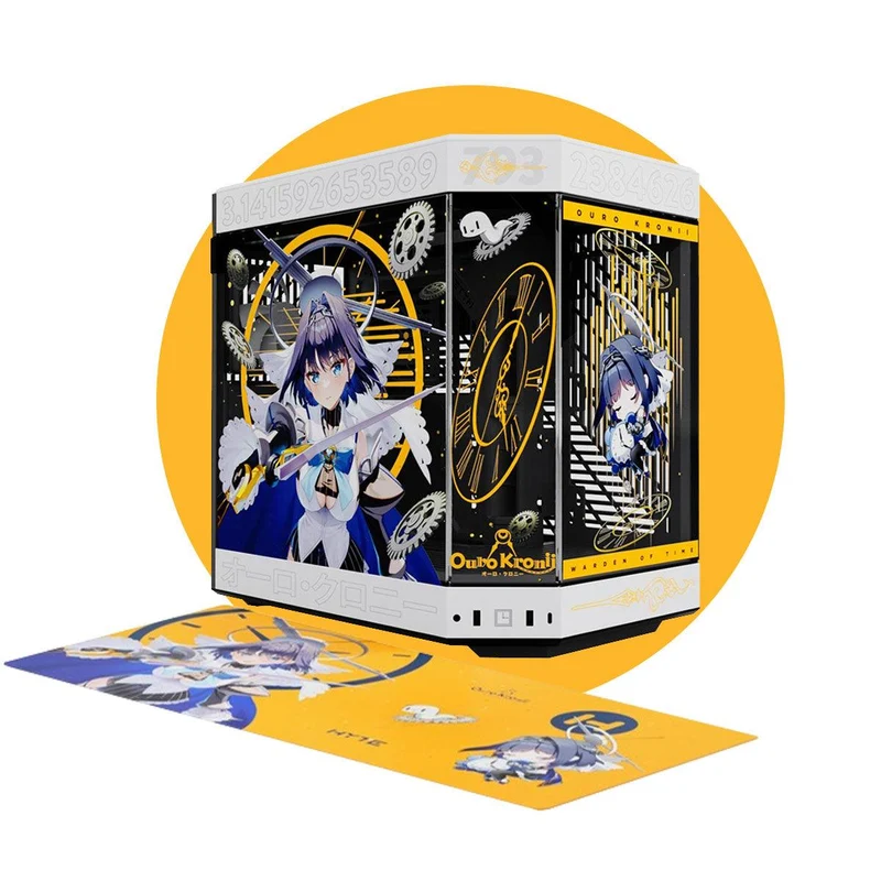 Hyte Ouro Kronii Y60 Dual Chamber Mid-Tower ATX Modern Aesthetic Case + Desk Pad Bundle