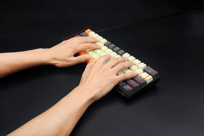 Redragon Caraxes Pro Exclusive X1.2 Big Keycap RGB Mechanical Keyboard (Dust-Proof Red Switch) (Cream-Gray-Orange) (K644CG0-RGB-PRO)