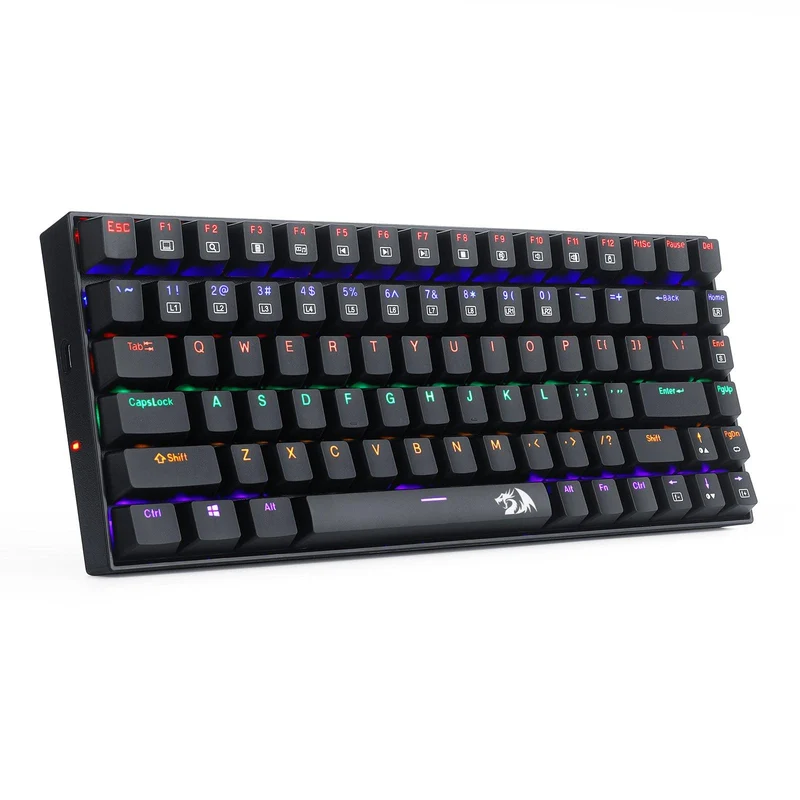 Redragon Phantom 84-Key Rainbow Backlit Mechanical Keyboard (Dust-Proof Blue Switch) (K629-KB)