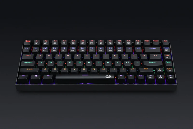Redragon Phantom 84-Key Rainbow Backlit Mechanical Keyboard (Dust-Proof Blue Switch) (K629-KB)