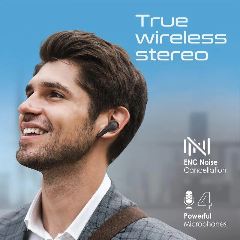 Promate Freepods-3 High Definition ENC Earphones With Intellitouch (Black)