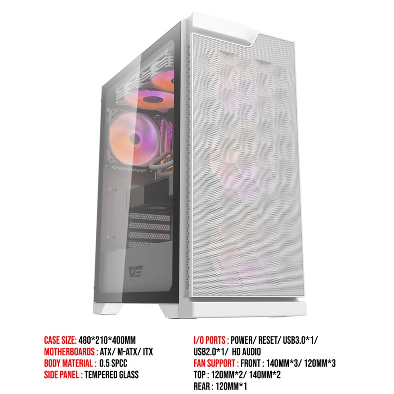 Darkflash DK361 Luxury ATX PC Case (White)