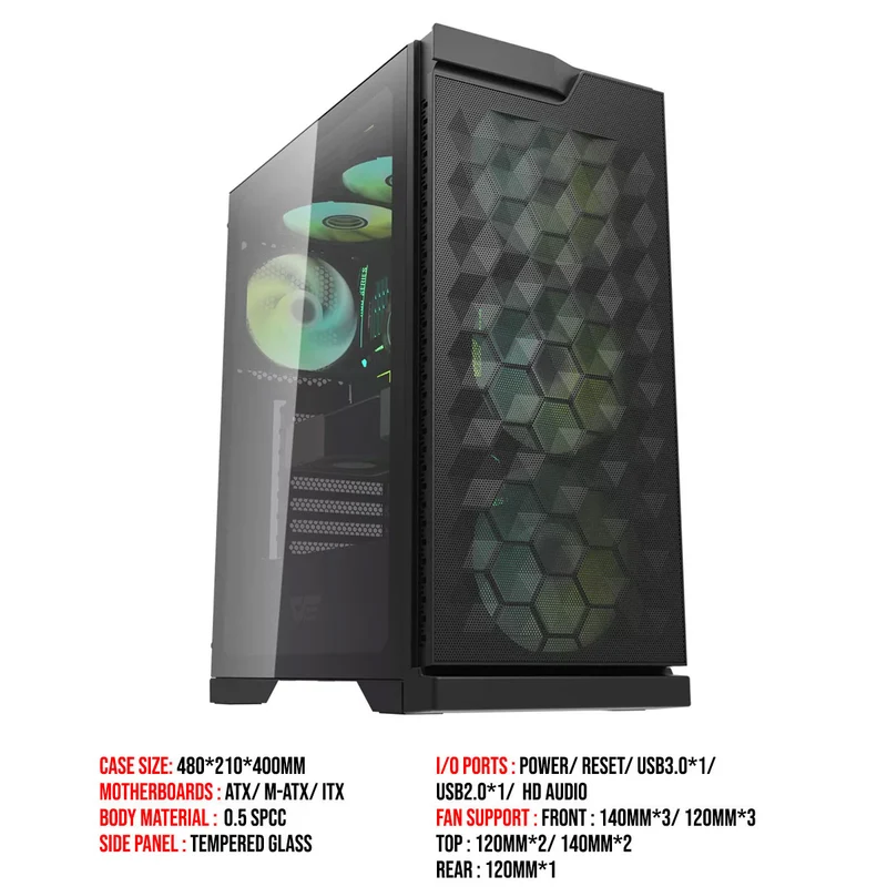 Darkflash DK361 Luxury ATX PC Case (Black)