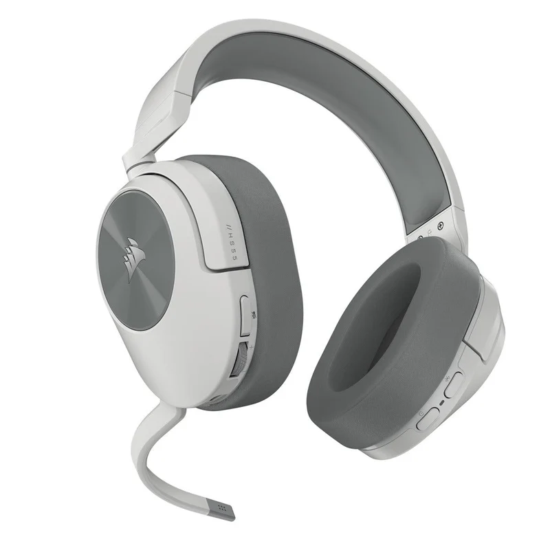 Corsair HS55 Wireless 2.4GHZ/BT 5.2/Dolby Audio 7.1 Lightweight Gaming Headset For PC/ Mac/ PS4/ PS5 (White)