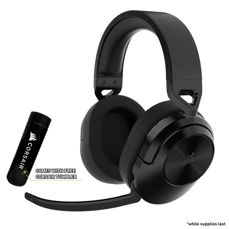Corsair HS55 Wireless 2.4GHZ/BT 5.2/Dolby Audio 7.1 Lightweight Gaming Headset For PC/ Mac/ PS4/ PS5 (Carbon)