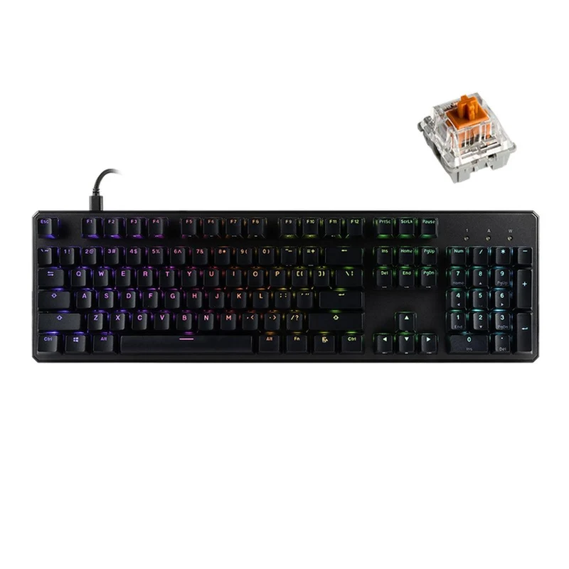 Tecware Phantom+ 104-Keys RGB Wired Mechanical Keyboard (Pre-Lubed Wraith Brown Tactile Switches)